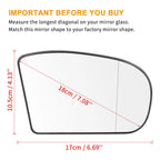 Heated Mirror Glass w/ Backing Plate for Mercedes-Benz E500 E550 (2003–2006)