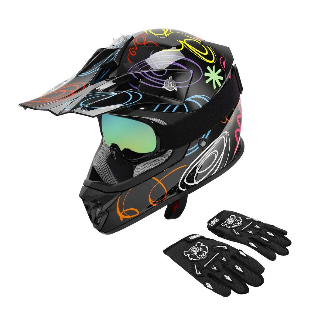 Youth ATV Helmet for Kids Motocross Dirt Bike Off Road (S/M/L/XL) DOT