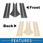 Set of 6 Door Pillar Window Trim for Ford Focus (2000–2007) Carbon Fiber