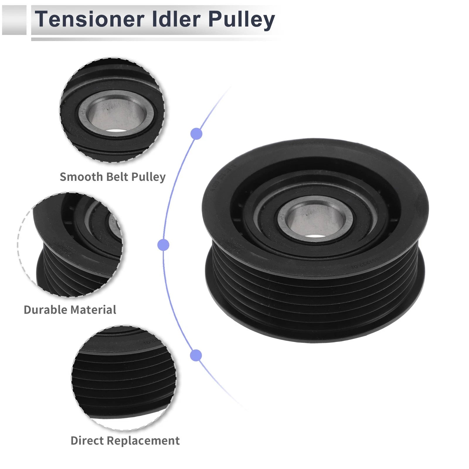 Drive Belt Idler Pulley for Chevrolet Cobalt (2005–2007) 059903341E Plastic