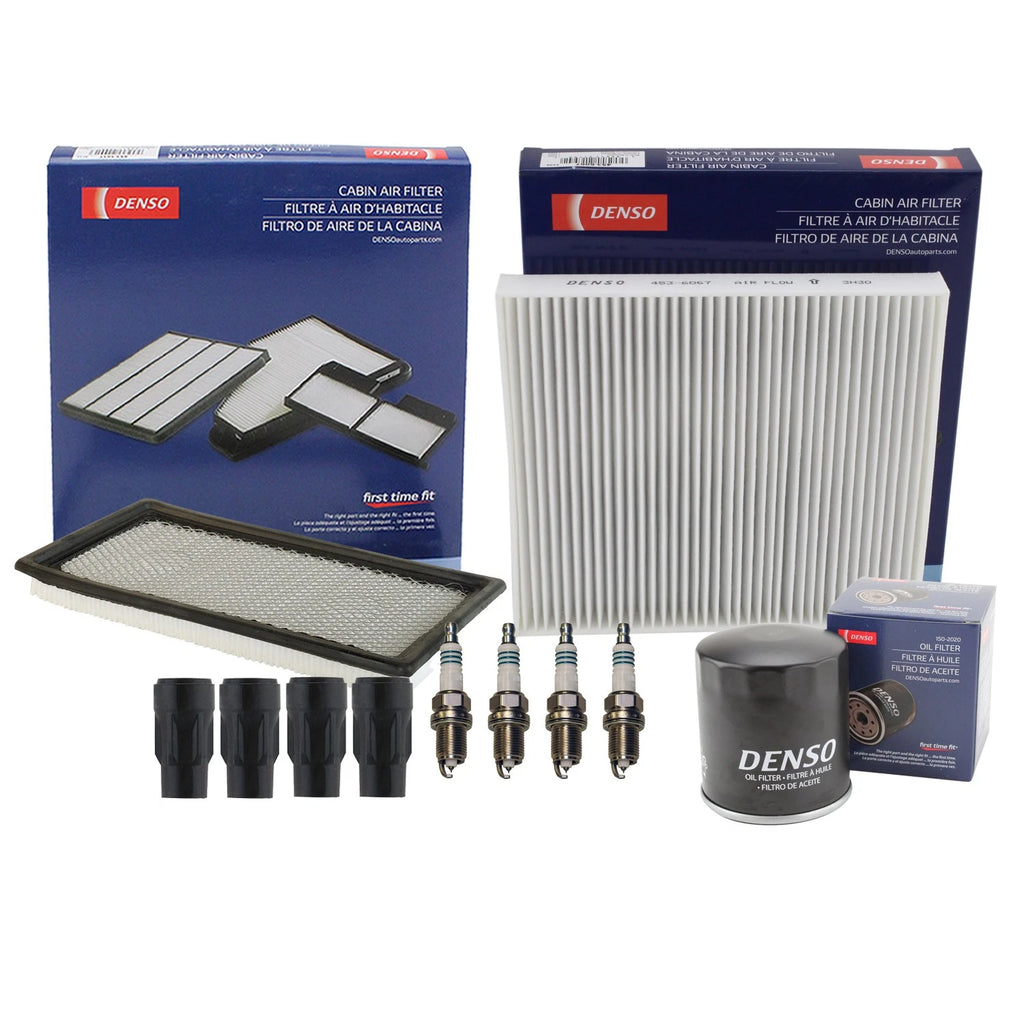 Set of 4 Denso Spark Plugs & Boots for Dodge Caliber, Compass, Patriot (2007–2017)