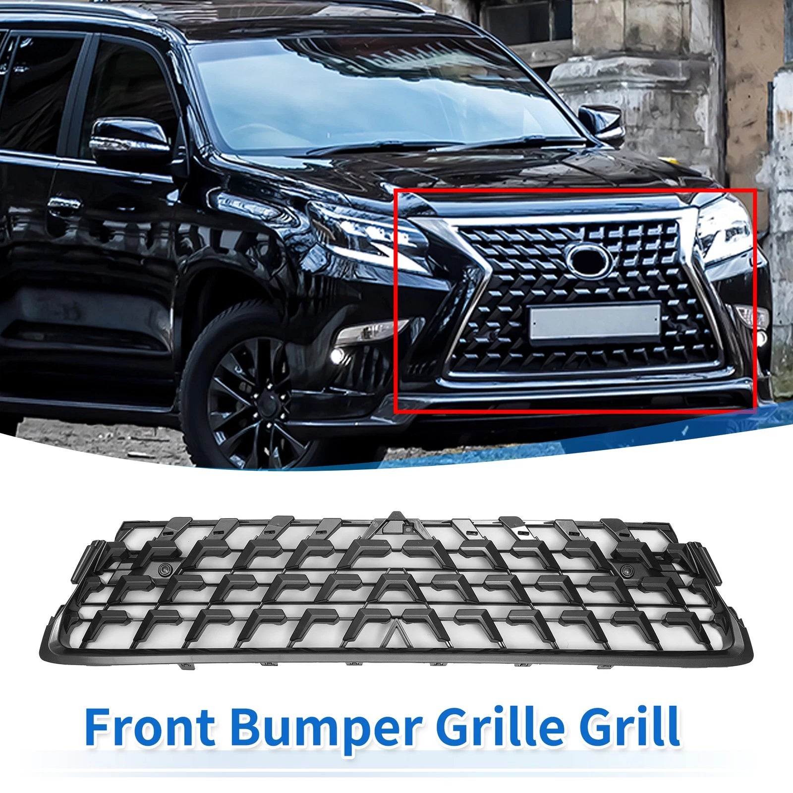 Front Lower Hood Bumper Grille for Lexus GX460 (2014–2022) Chrome
