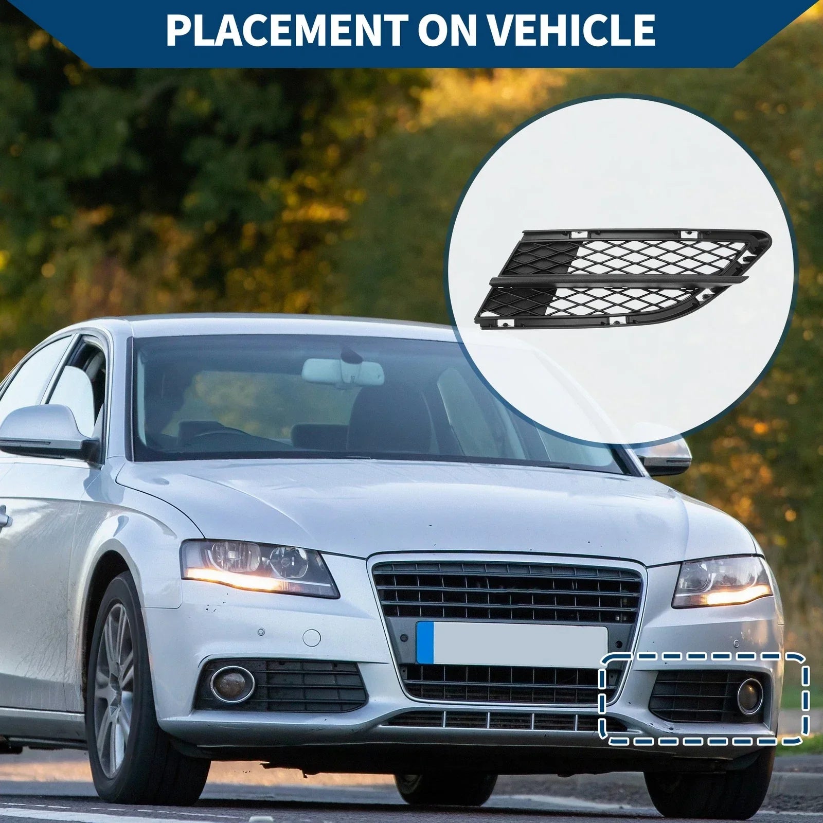 1pc Front Left Fog Light Grill for BMW 328i (2009-2012)