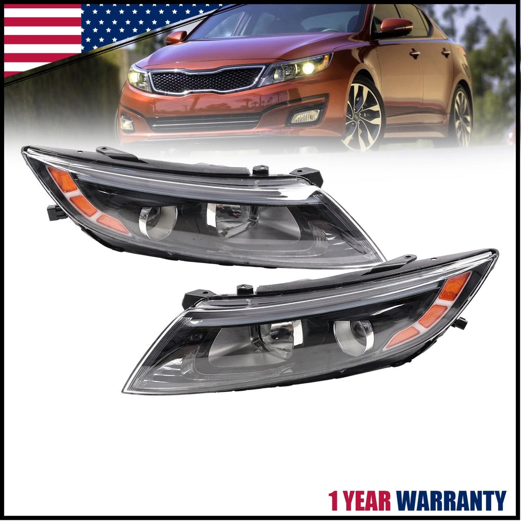 Pair of Headlights for Kia Optima (2014–2015) Halogen Projector
