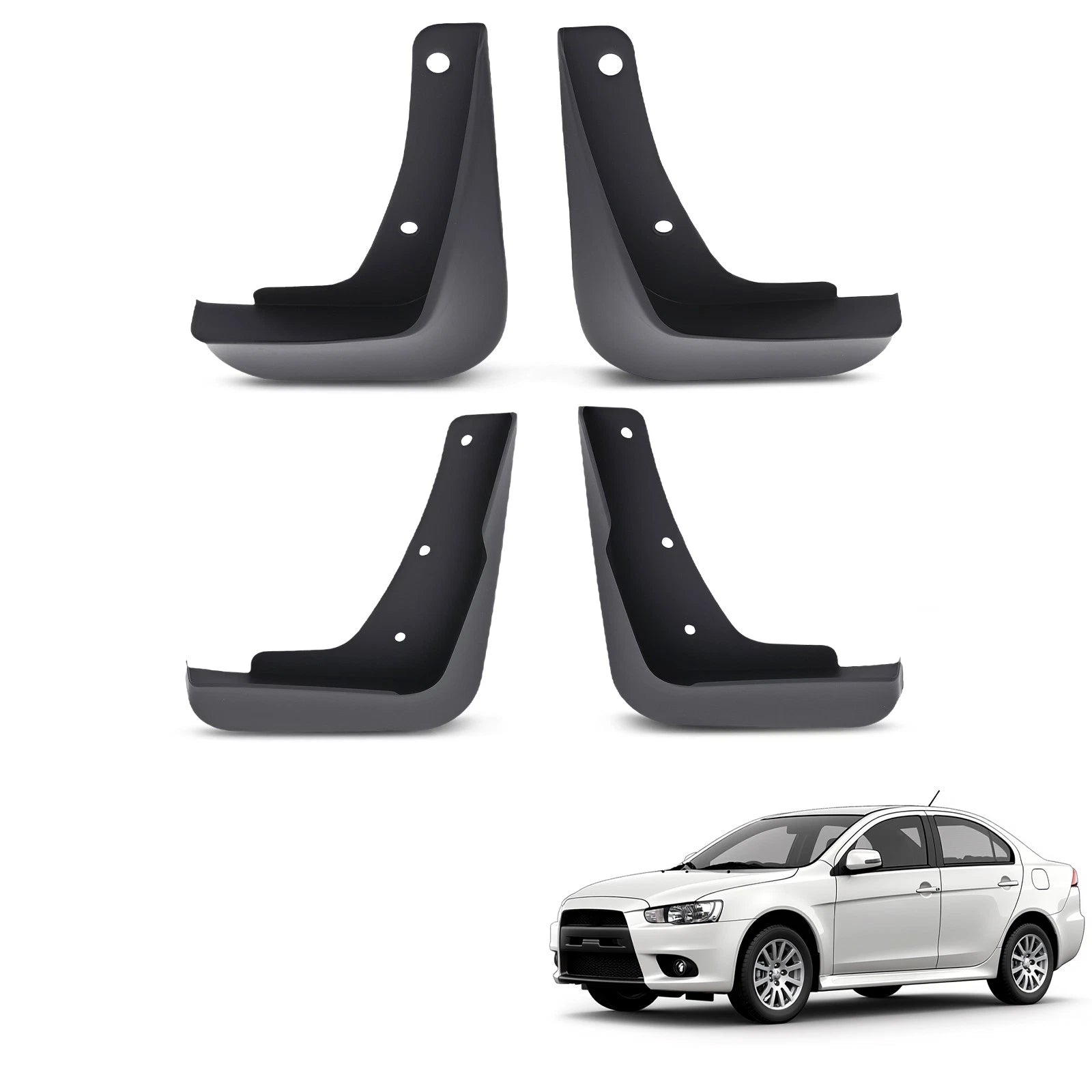 Set of 4 Mud Flaps for Mitsubishi Lancer (2008-2017)
