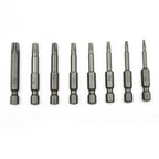 Set of 8 Bit Screwdrivers T8/T10/T15/T20/T25/T27/T30/T40 for Automotive