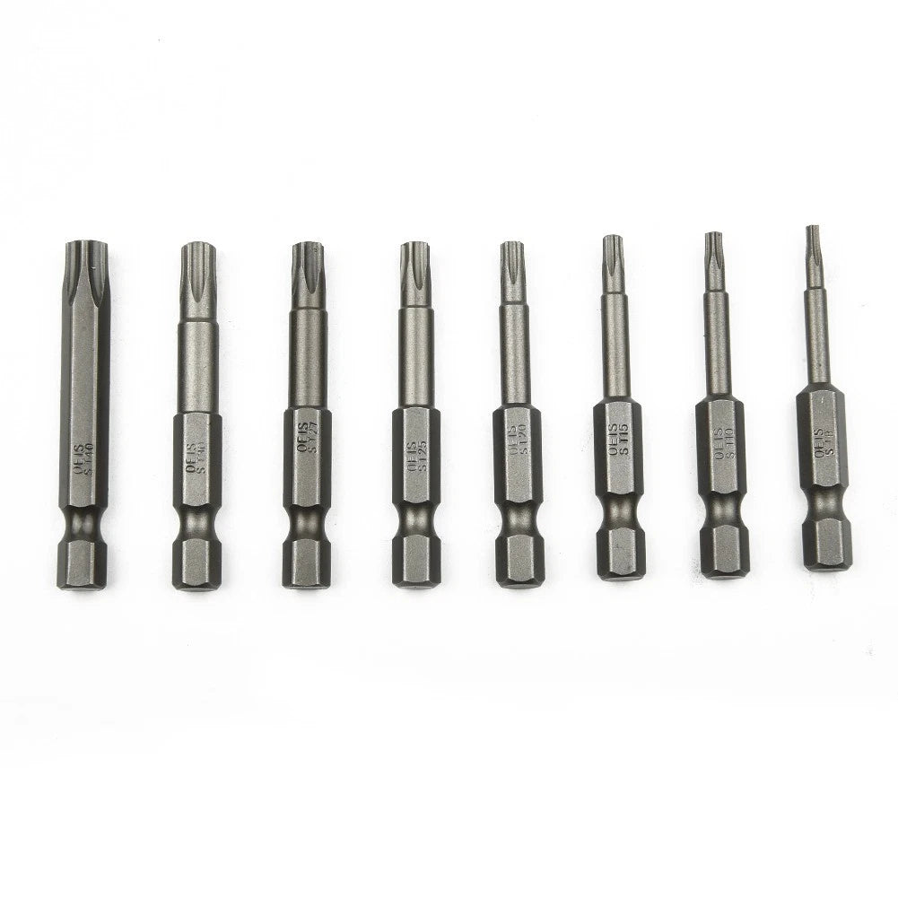 Set of 8 Bit Screwdrivers T8/T10/T15/T20/T25/T27/T30/T40 for Automotive