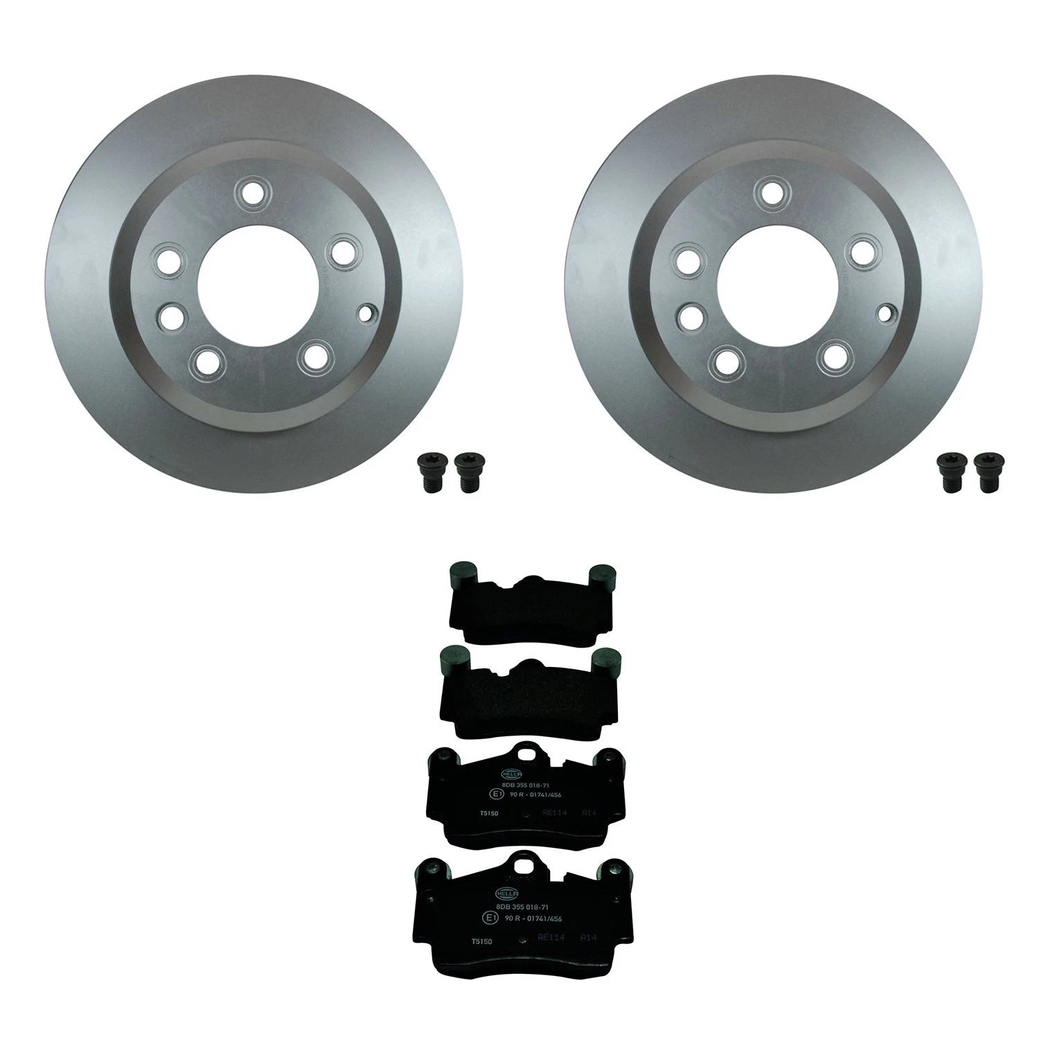 Hella Rear Rotors & Low-Met Disc Brake Pad Kit for Audi Q7 (2007–2015)