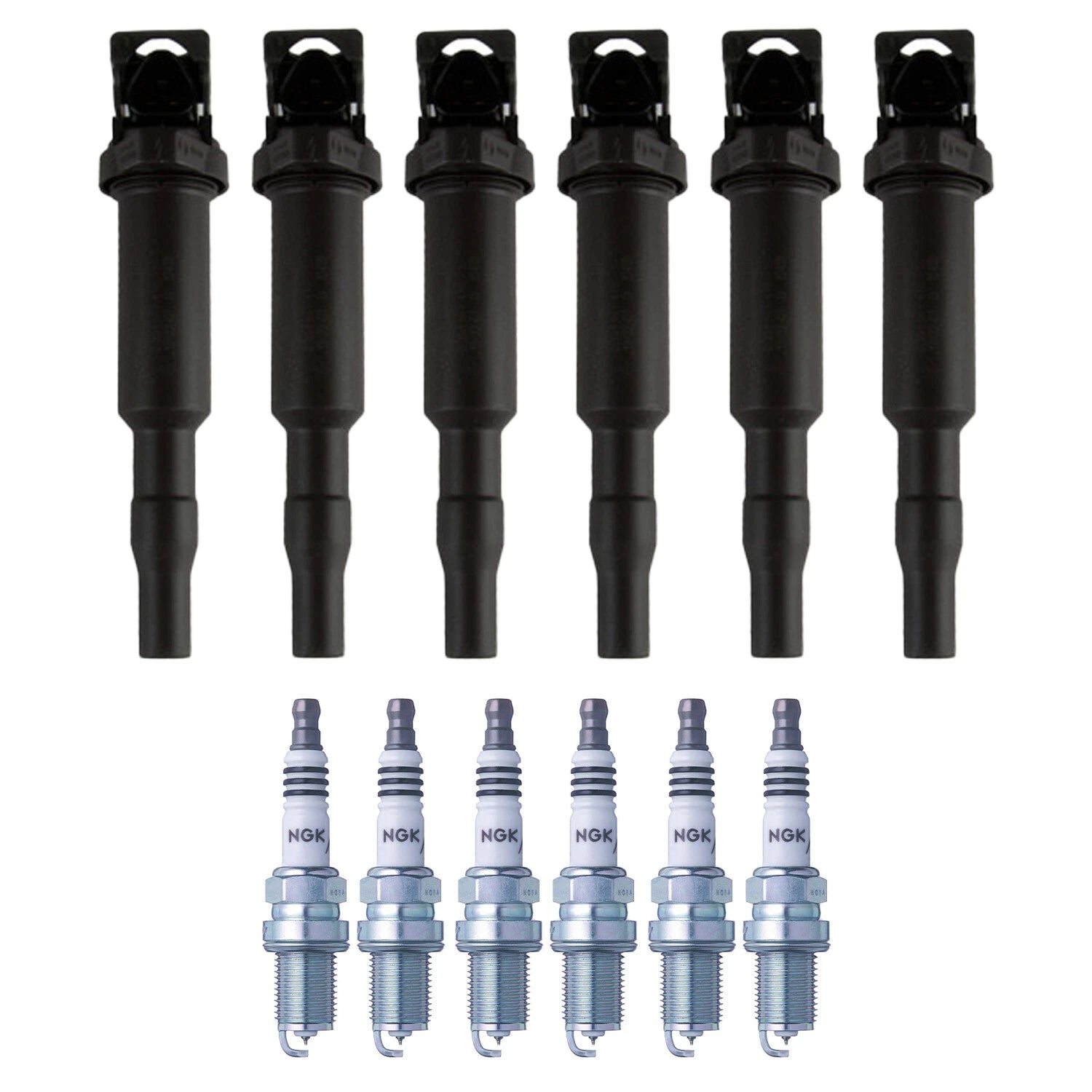 Set of 6 Ignition Coils & NGK Iridium IX Spark Plugs for BMW E53 X5 (2006)