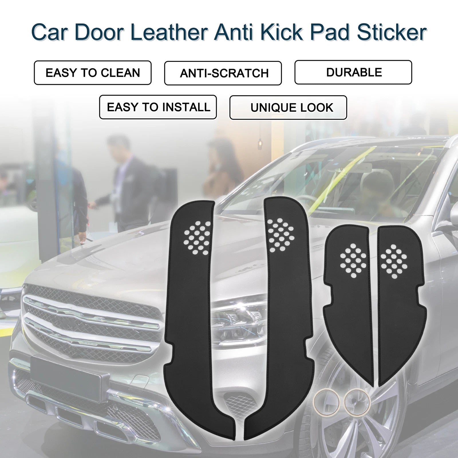 Set of 1 Car Door Leather Anti Kick Pad Sticker for Mercedes-Benz GL350 (2017)