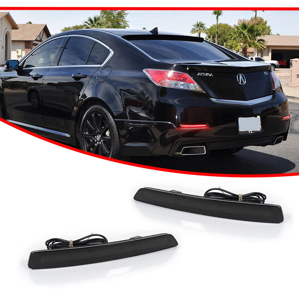 Smoked Red LED Rear Bumper Reflectors for Acura TL (2012–2014)