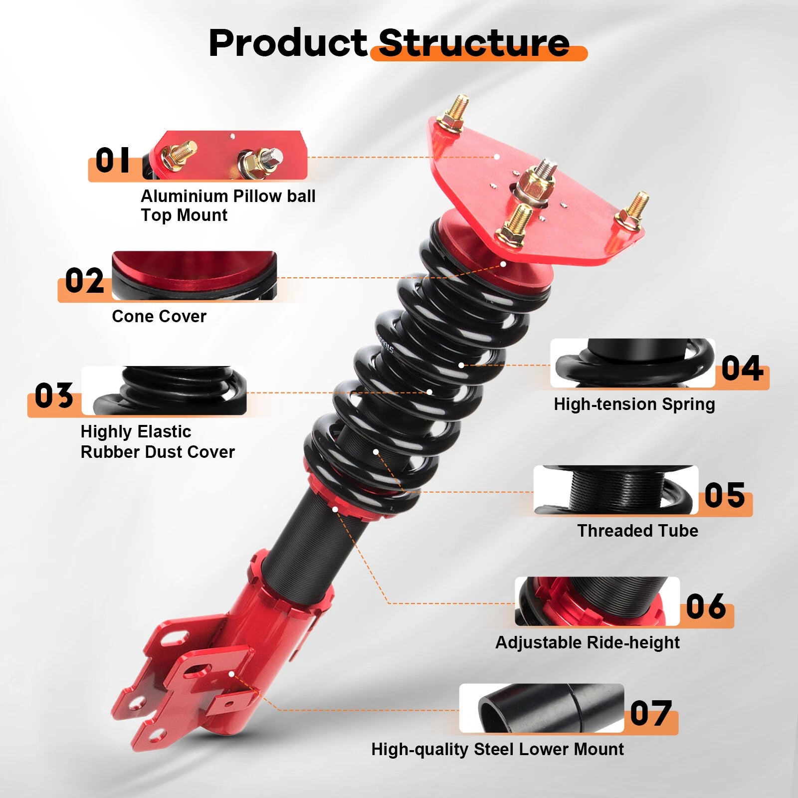Coilovers for Mitsubishi 3000GT (1991–1999) Adjustable Height Suspension