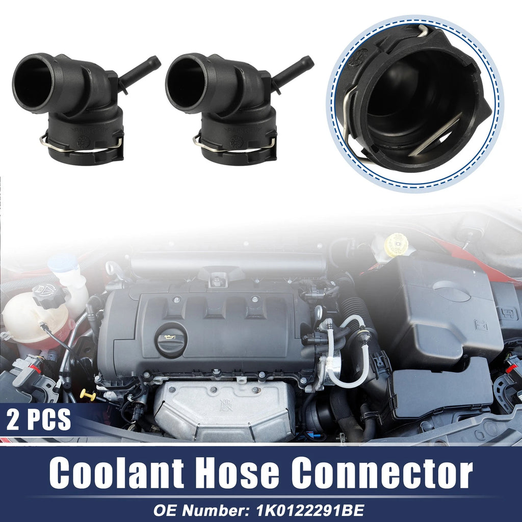 2X Radiator Coolant Hose Flange 1K0122291BE for Audi A3 (2006–2013)