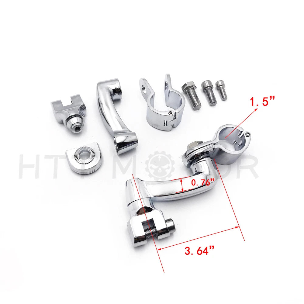 Chrome 360 Adjustable Skull FootPeg Kit for Honda VTX1300 (2003–2009)