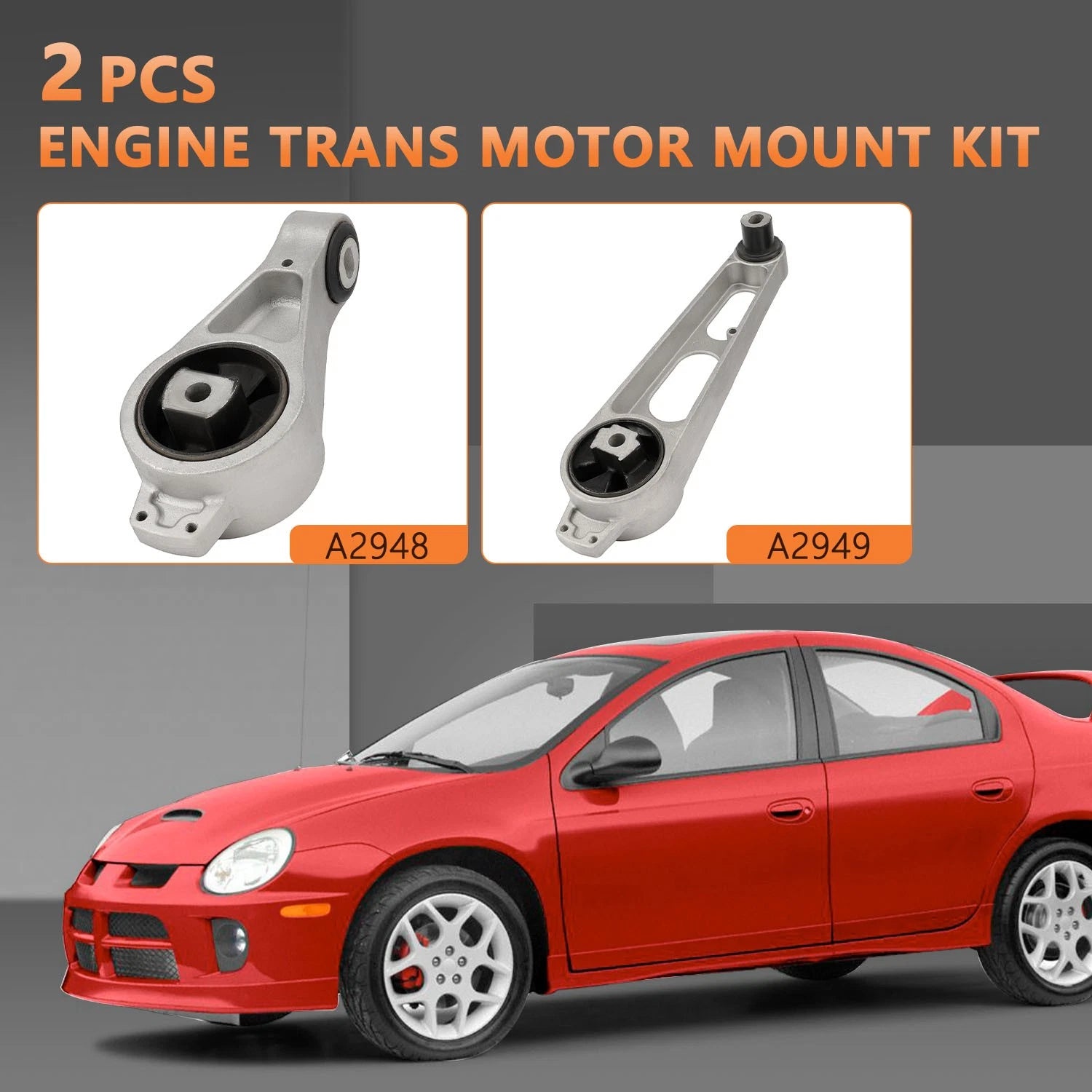 2X Front Right Upper & Lower Motor Mount for Chrysler PT Cruiser (2001–2010)