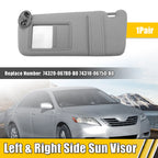 Pair Sun Visor for Toyota Camry (2007–2011) Left Right Side W/O Sunroof Light
