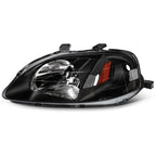 Headlight Assembly for Honda Civic (1999–2000) Black Light Pair