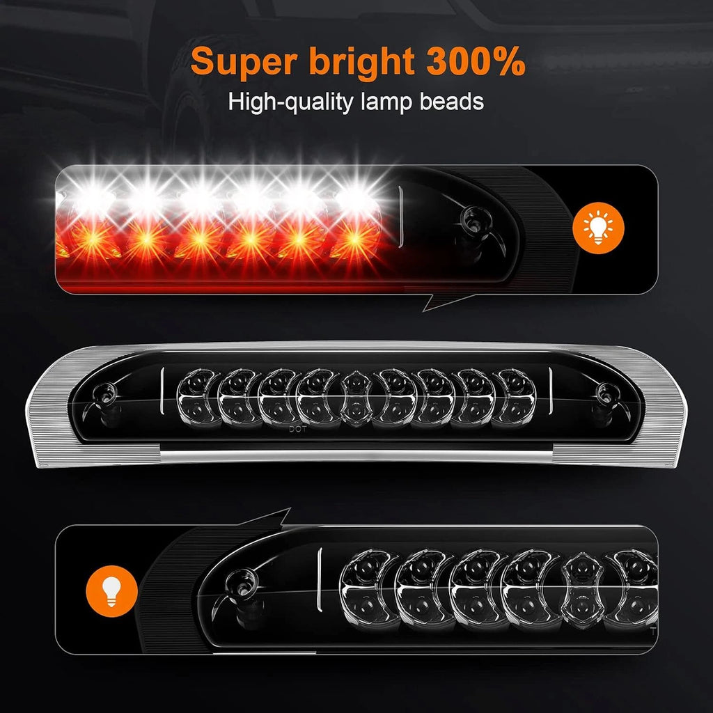 Third Brake Light for Dodge Ram 1500 (2002–2008) Chrome Housing Smoke Lens