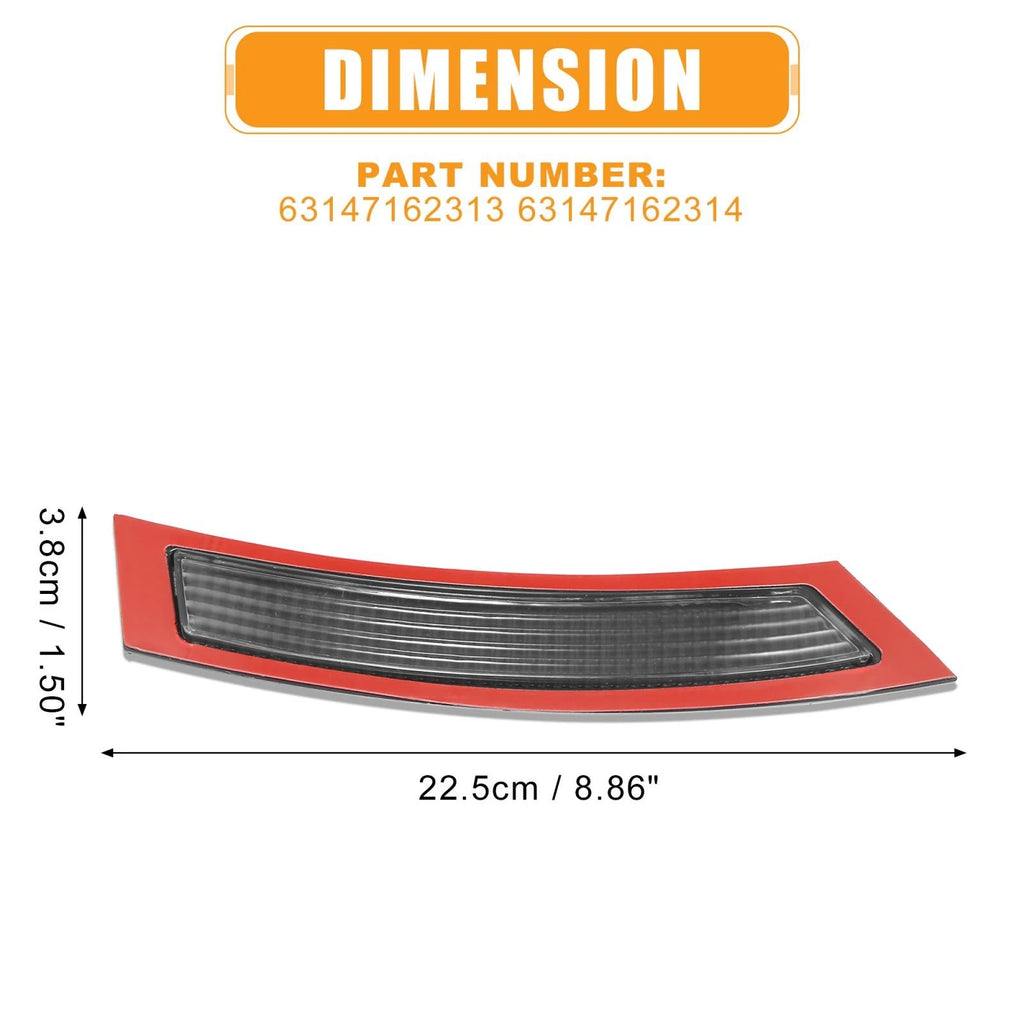 Pair Front Bumper Reflector Side Marker 63147162313 for BMW E92 E93 (2007–2012)