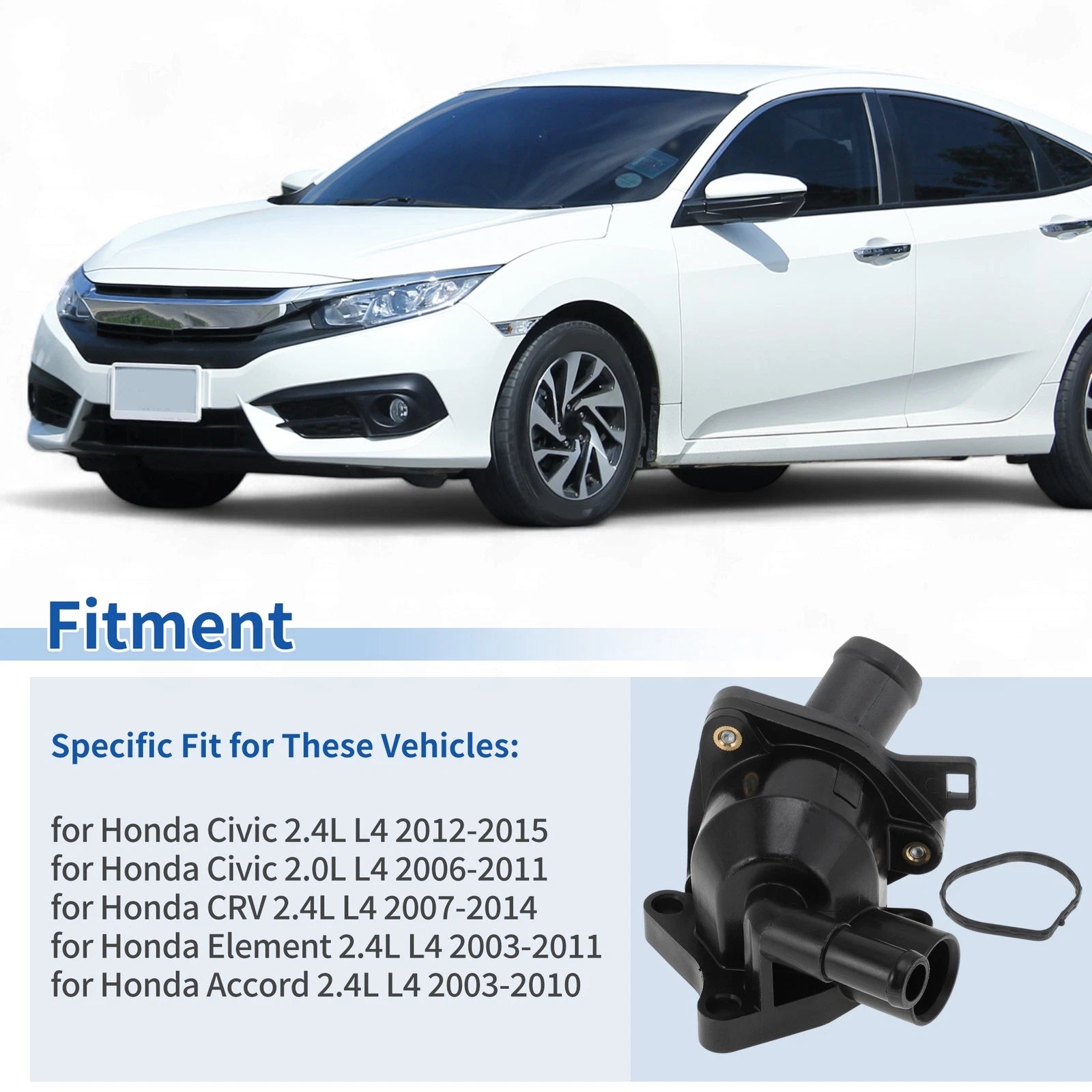Engine Coolant Thermostat Housing Assembly for Honda Civic CR-V Element Accord (2001–2011)