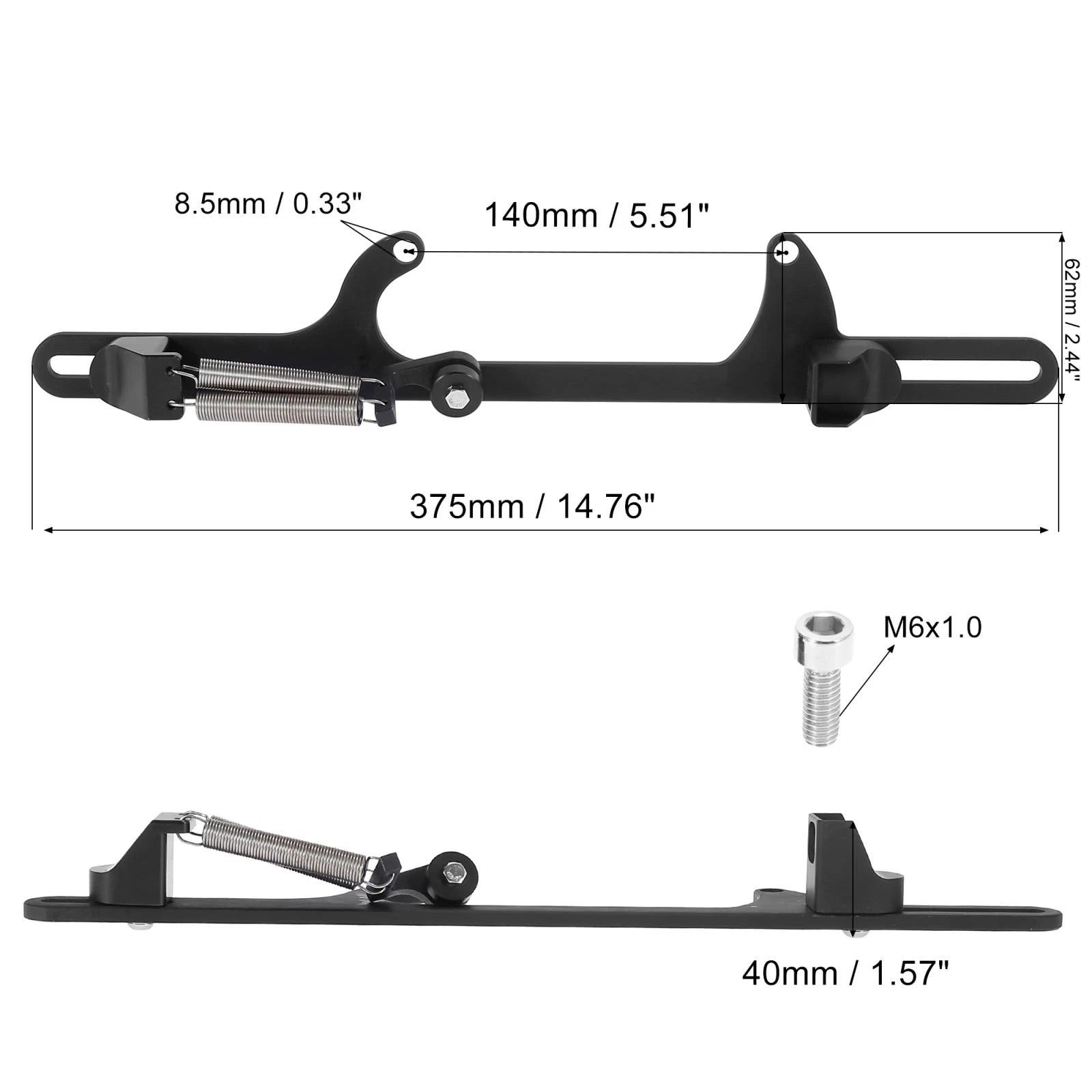 Throttle Cable Spring Bracket Kit for 4500 Series (Aluminum Alloy, Black)