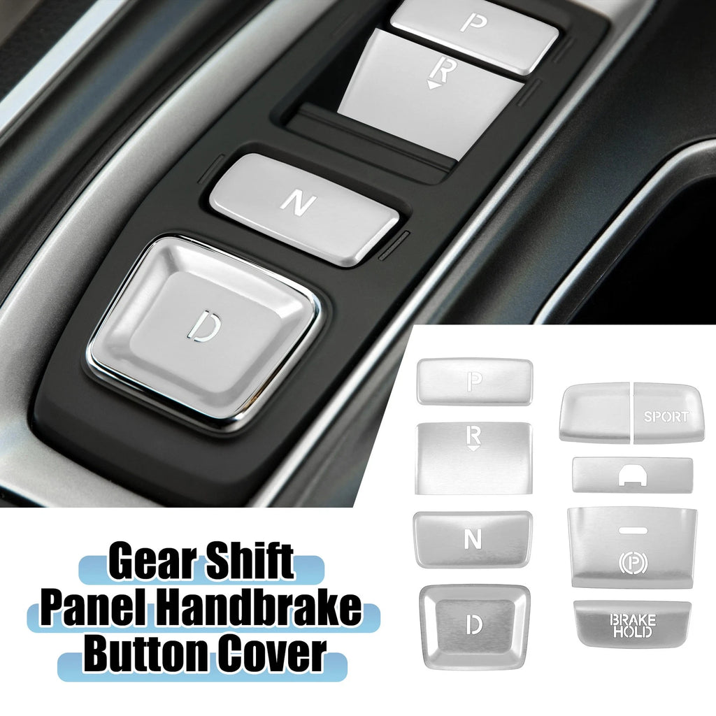 9pcs Gear Shift Panel Button Cover Trim for Honda Accord (2018–2022) Silver