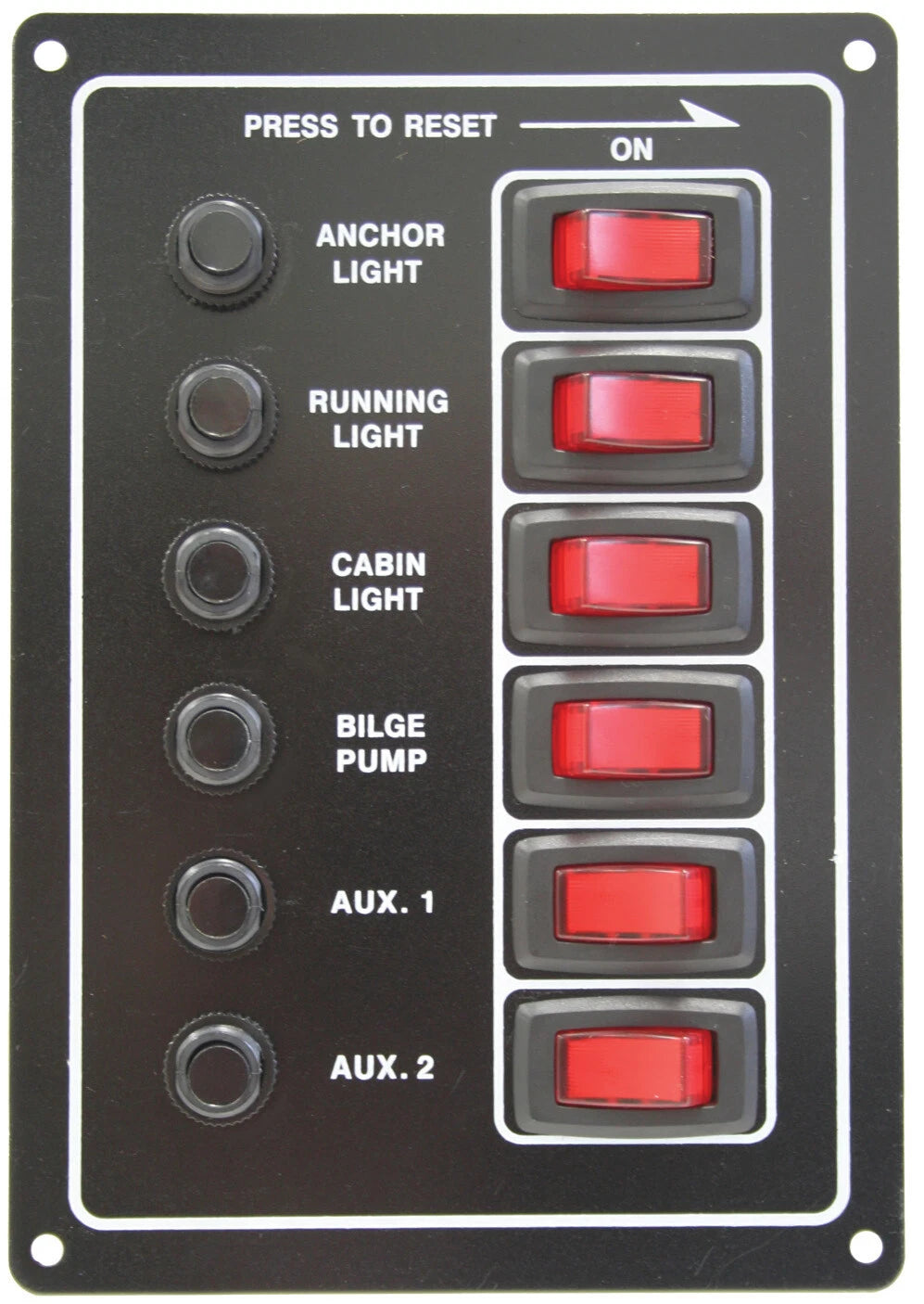 6 Switch Circuit Breaker Panel for Universal Applications (12 Volt)