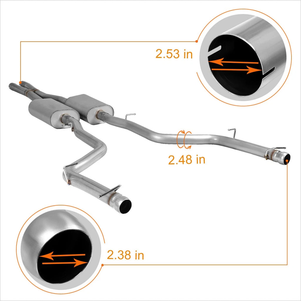 Dual Muffler Racing Catback Exhaust System for Dodge Challenger (2015–2018)