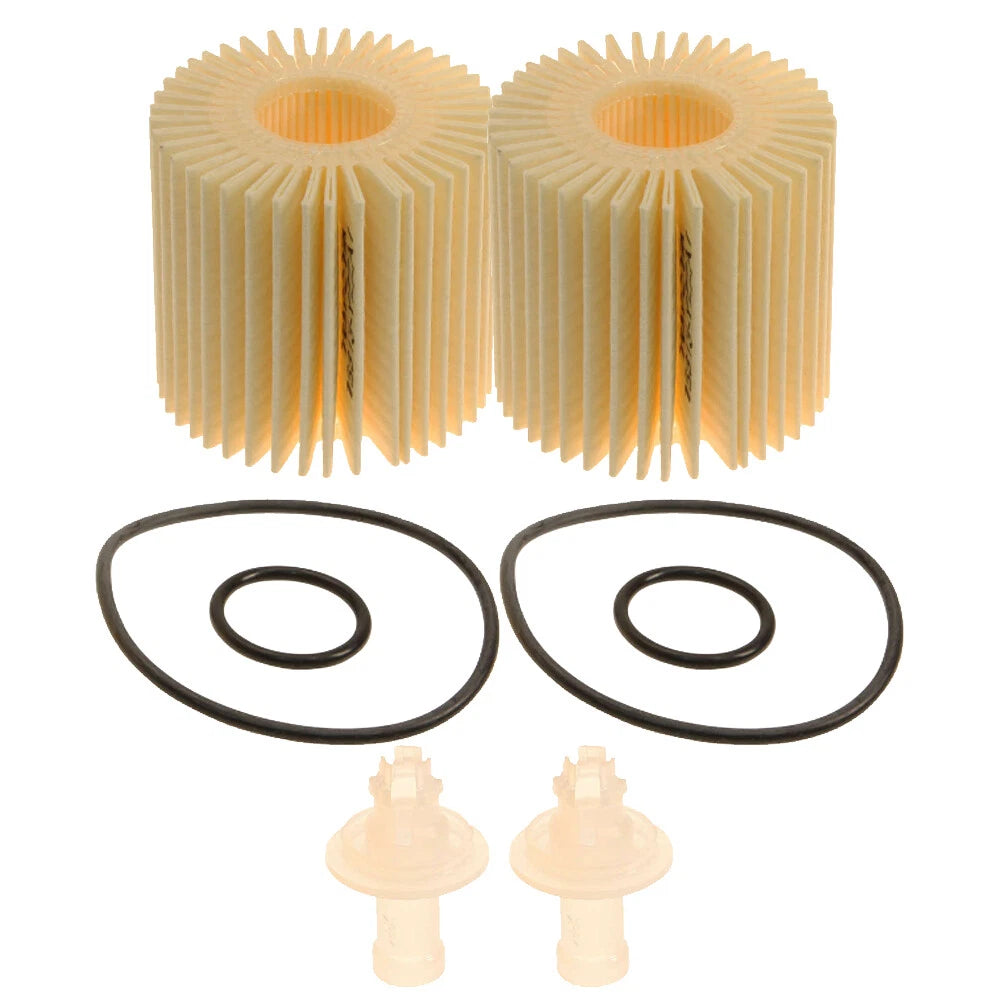 Set of 2 Oil Filter Element, Drain Plug & Gaskets for Toyota Scion Lexus