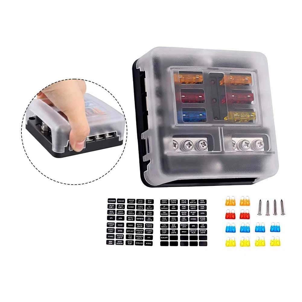 6 Position Fuse Box for Universal Vehicles (12 Volt) with LED Indicator