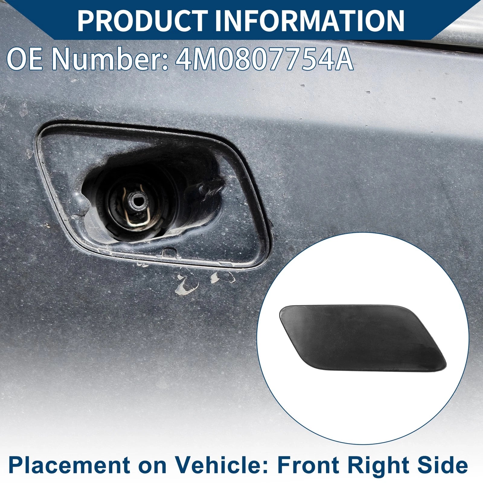 Front Right Washer Nozzle Cover Cap for Audi Q7 (2016–2021) 1 Pcs