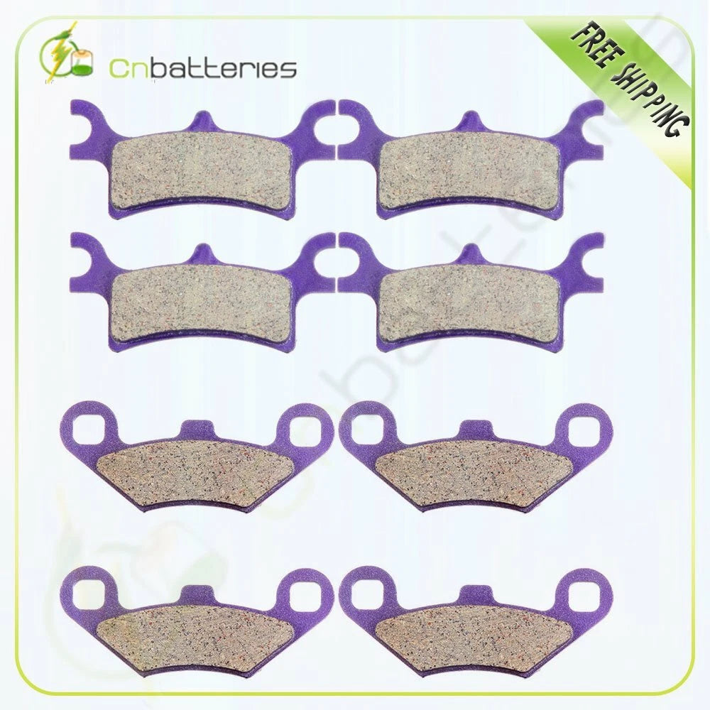Front and Rear Brake Pads for Polaris 4x4 Scrambler 500 (2005–2012) Carbon Fiber