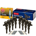 Set of 8 Denso COP Ignition Coils & NGK G-Power Spark Plugs for Ford Lincoln V8