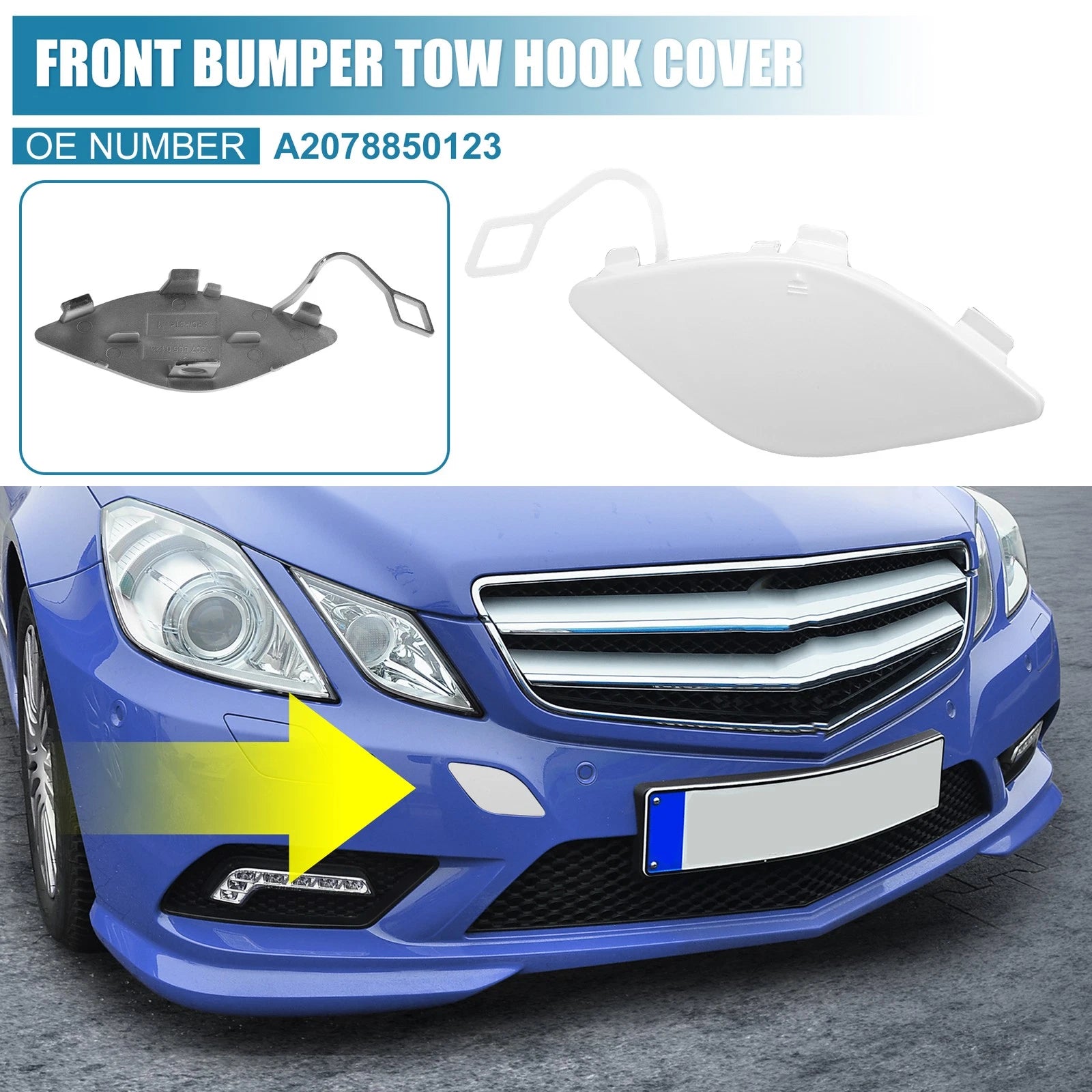 Tow Hook Cover for Mercedes-Benz E350 (2010–2013) - White