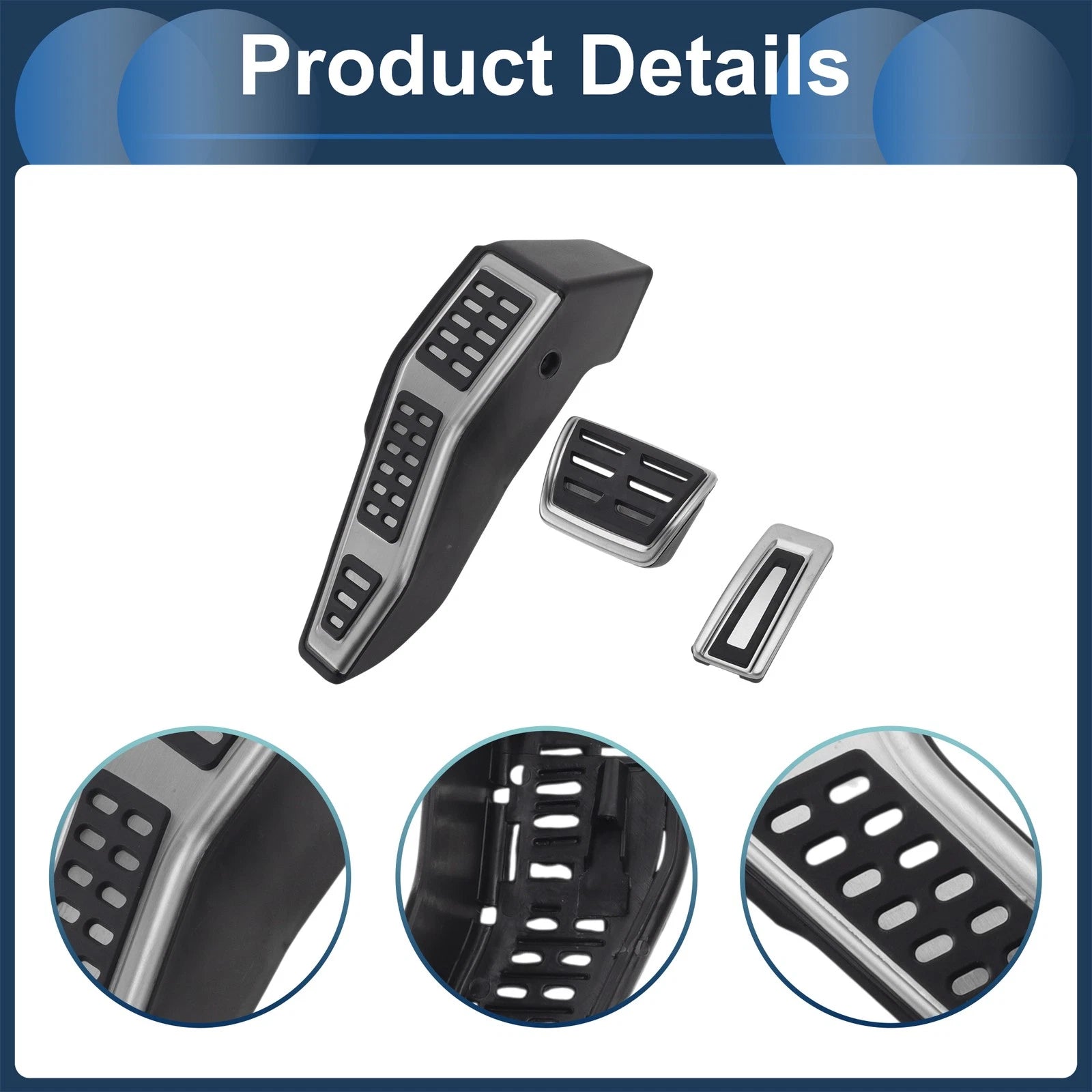 3X Automatic Foot Accelerator Pedal Covers for Volkswagen Golf 7 (2013–2019)