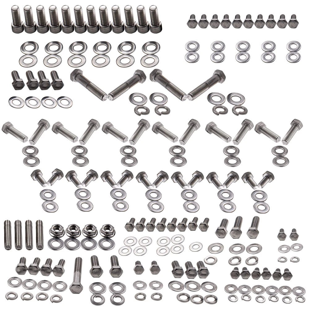 Stainless Hex Bolt Kit for Chevy Small Block SBC 265 283 305 307 327 350 400