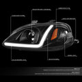 LED DRL Black/Amber Corner Projector Headlight Lamps for Honda Civic (1999–2000)