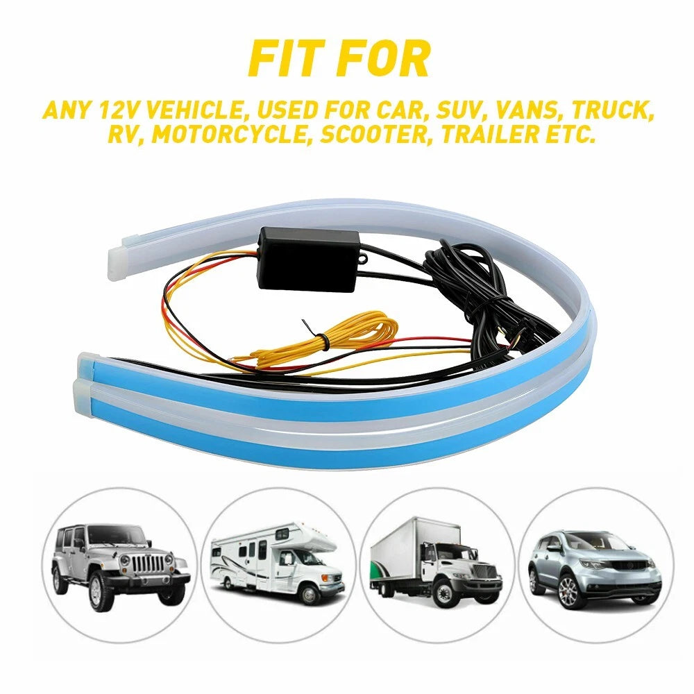 RGB 60CM LED DRL Lamp Strip for Universal Vehicles