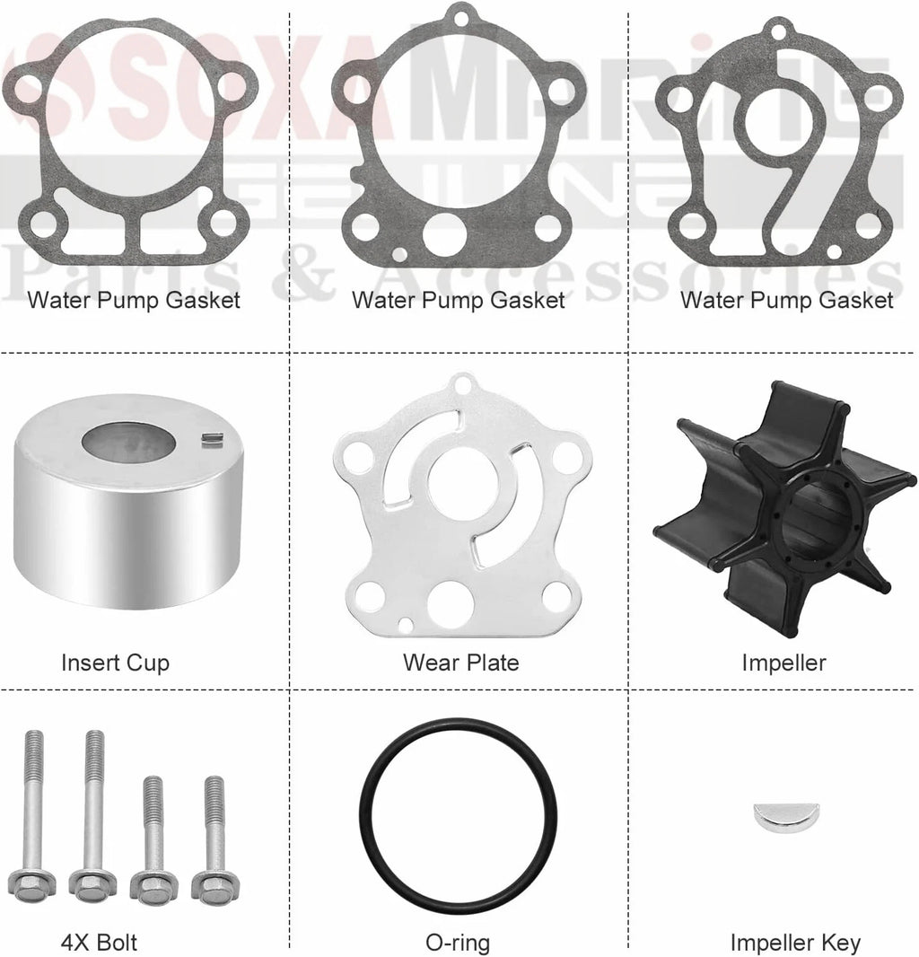 Water Pump Service Kit for Yamaha Marine F75 F80 F90 F100 (18-3451, 67F-W0078-00)