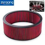 14" Red Round Washable Air Filter Element for Universal Applications (Fits 14")