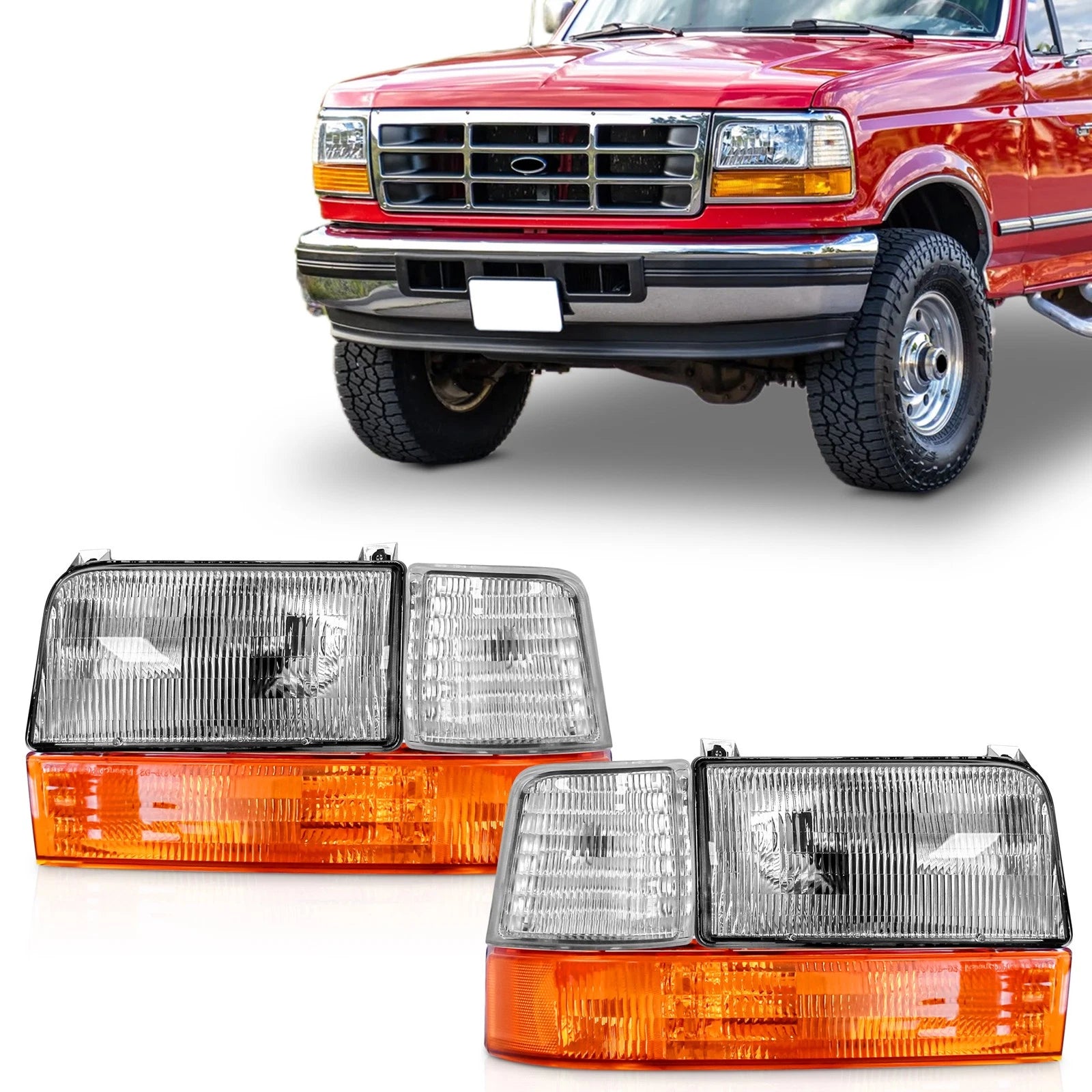 Pair Headlights for Ford F-150 (1992–1996)