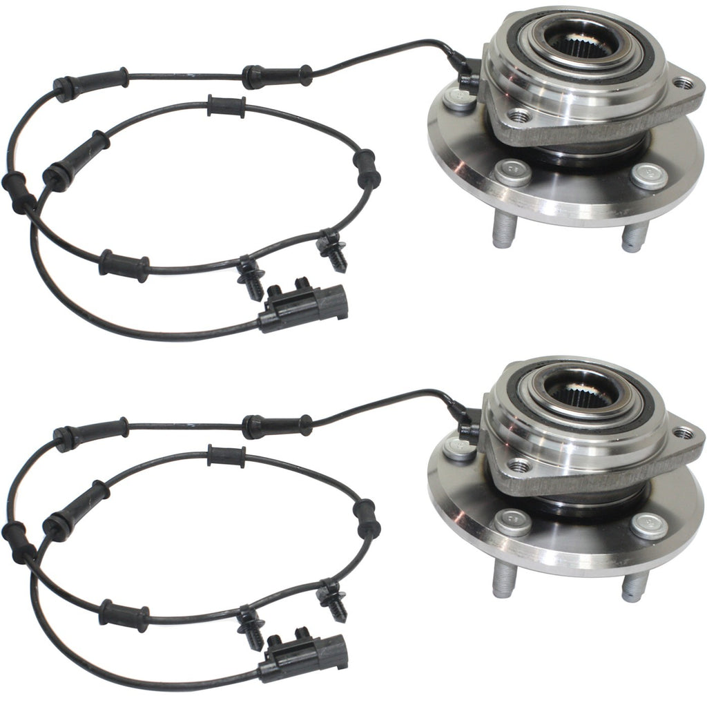 Set of 2 Wheel Hubs for Jeep Wrangler (2007–2010) with Bearing & Sensor