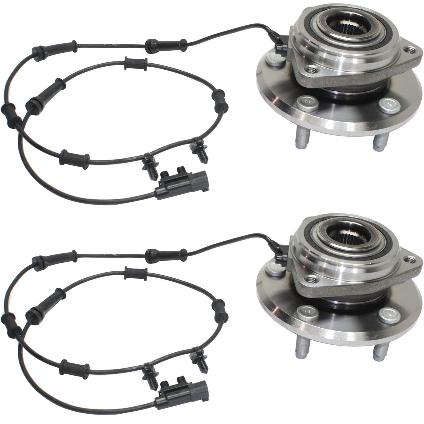Set of 2 Wheel Hubs for Jeep Wrangler (2007–2010) with Bearing & Sensor