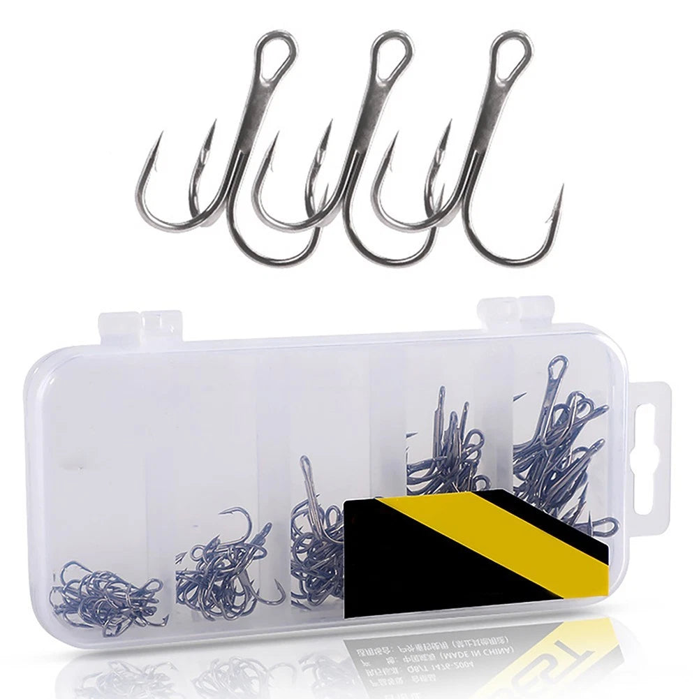 Fishing Hooks Set of 51 (2#/4#/6#/8#/10#) Black Fishing Accessories