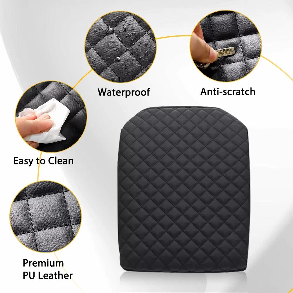 Leather Center Console Lid Armrest Cover for Ford F150 (2021–2023)