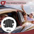 8 Pcs Door Pillar Window Trim for KIA Rio (2017–2022) Black