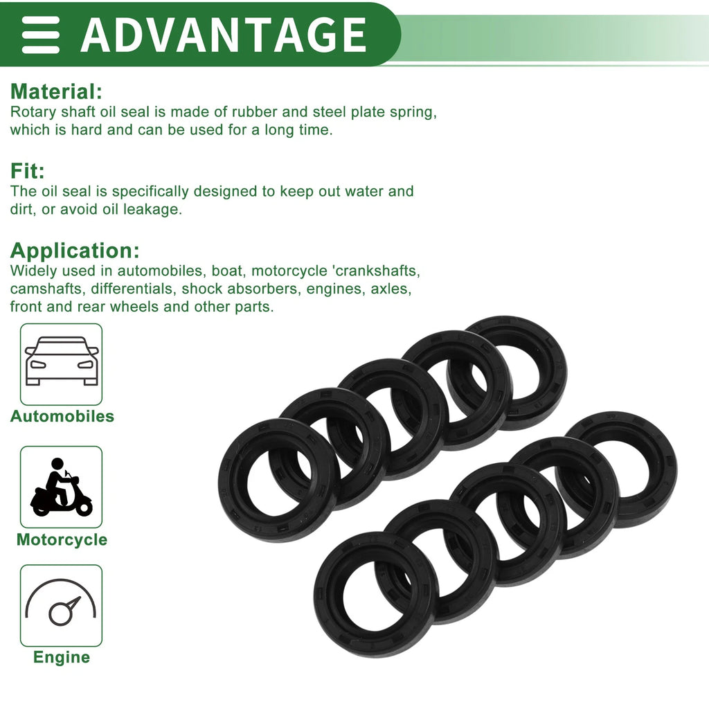 Oil Seal Ring for Various Models (13x20x5mm) NBR Rubber High Pressure