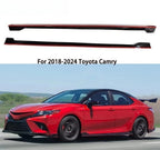 Side Skirts Extension for Toyota Camry SE XSE (2018–2024) Gloss Black w/Red Line
