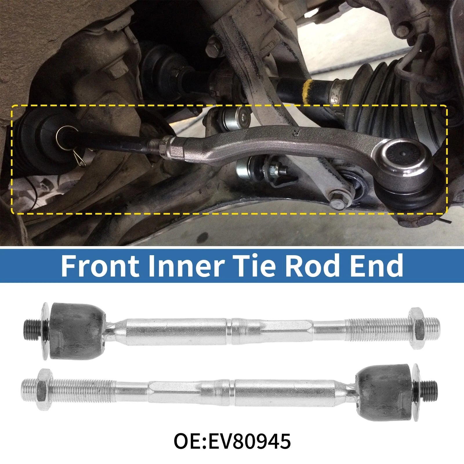 Set of 4 Front Inner Tie Rod End Links for Toyota Highlander (No.EV80945)