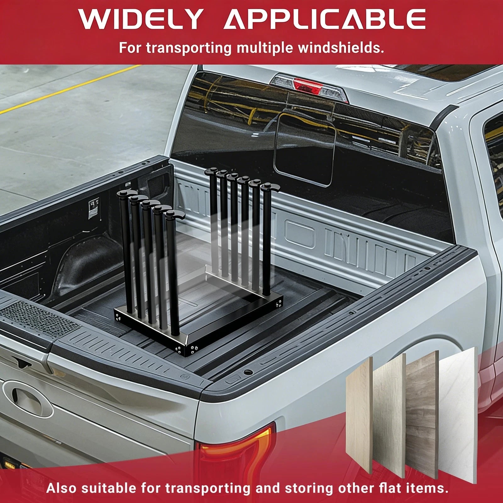 5-Lite Windshield Rack for Truck Auto Glass Transport with Rubber Strip